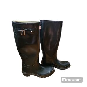 Hunter Original Tall Black Boots W23616 Size 5 Men/6 Women